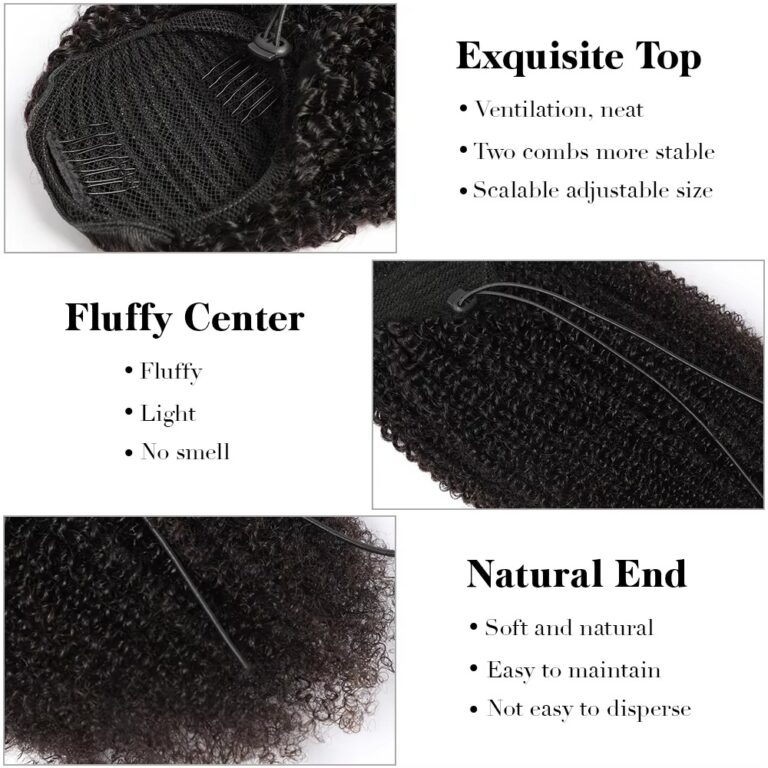 100g Afro Kinky Curly Clip-In Ponytail Extensions