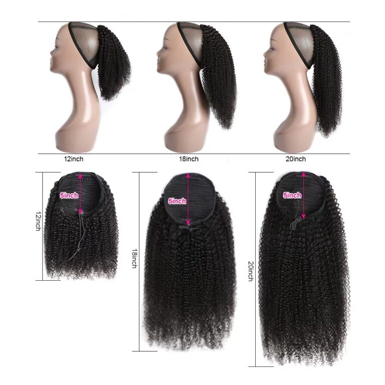 100g Afro Kinky Curly Clip-In Ponytail Extensions