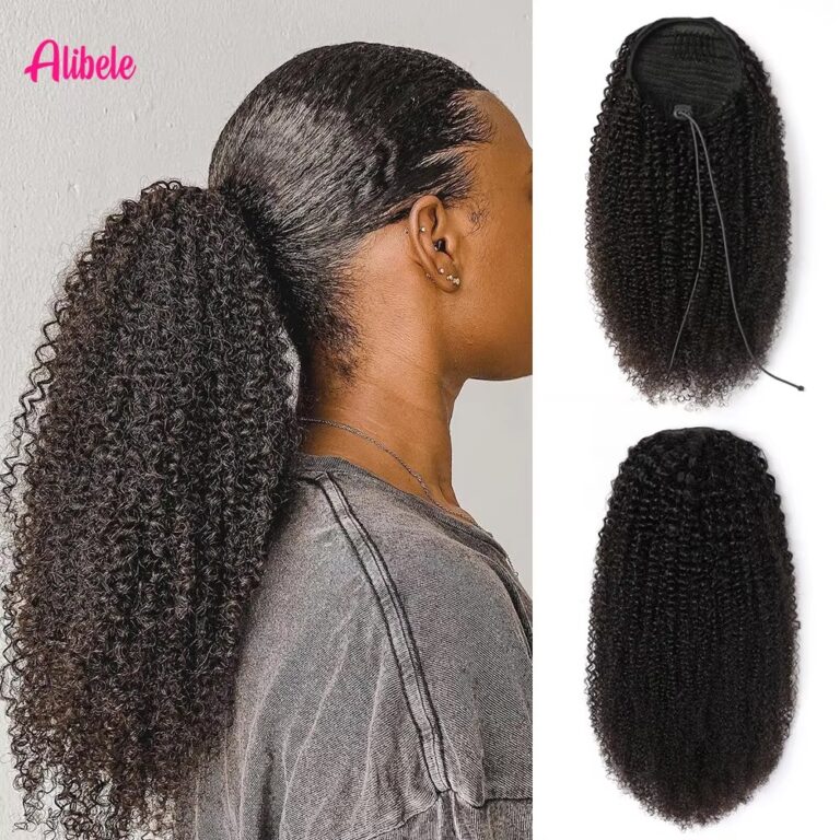 100g Afro Kinky Curly Clip-In Ponytail Extensions