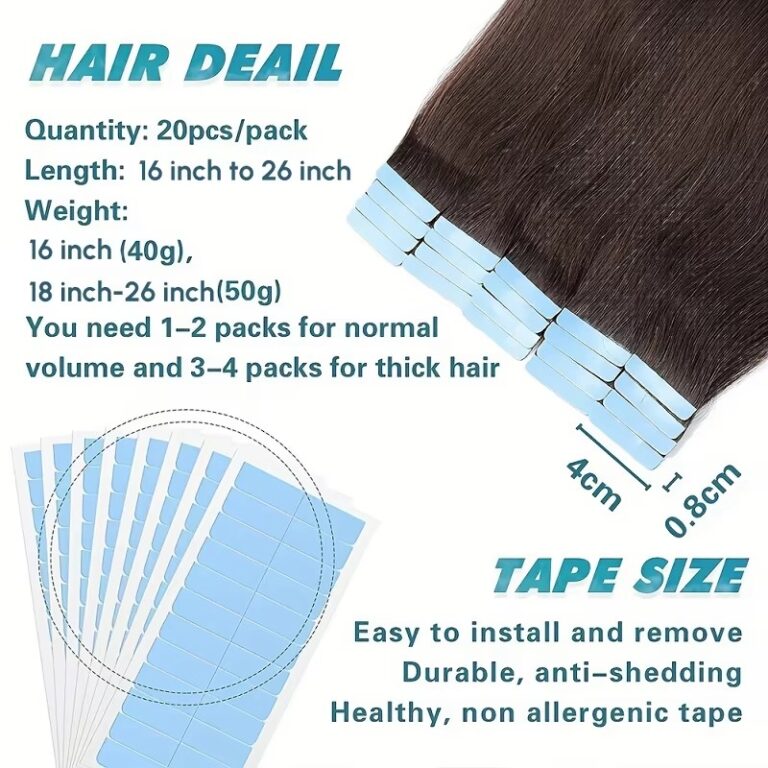 #2 Dark Brown Tape-In Invisible Skin Weft Hair Extensions