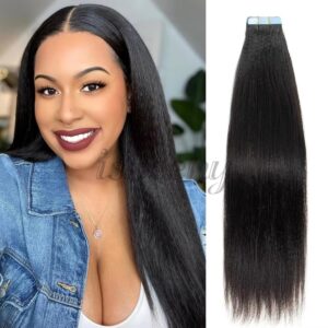 20pcs Set Light Yaki Tape-In Human Hair Extensions