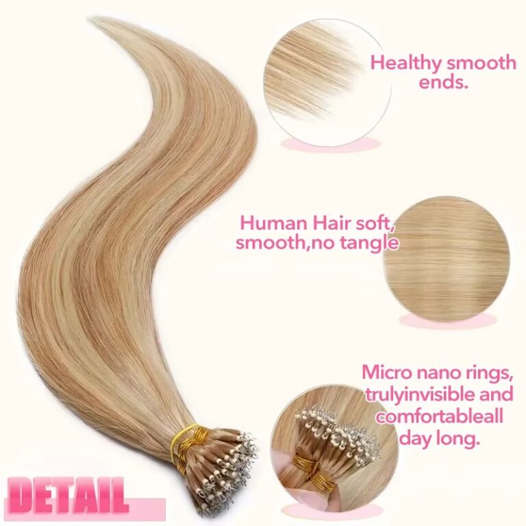 22-Inch Premium Human Hair Nano Ring Tip Extensions