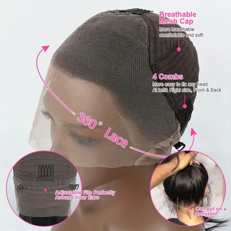 360 HD Lace Front Human Hair Body Wave Transparent Frontal Wig Pre-Plucked Full Hairline