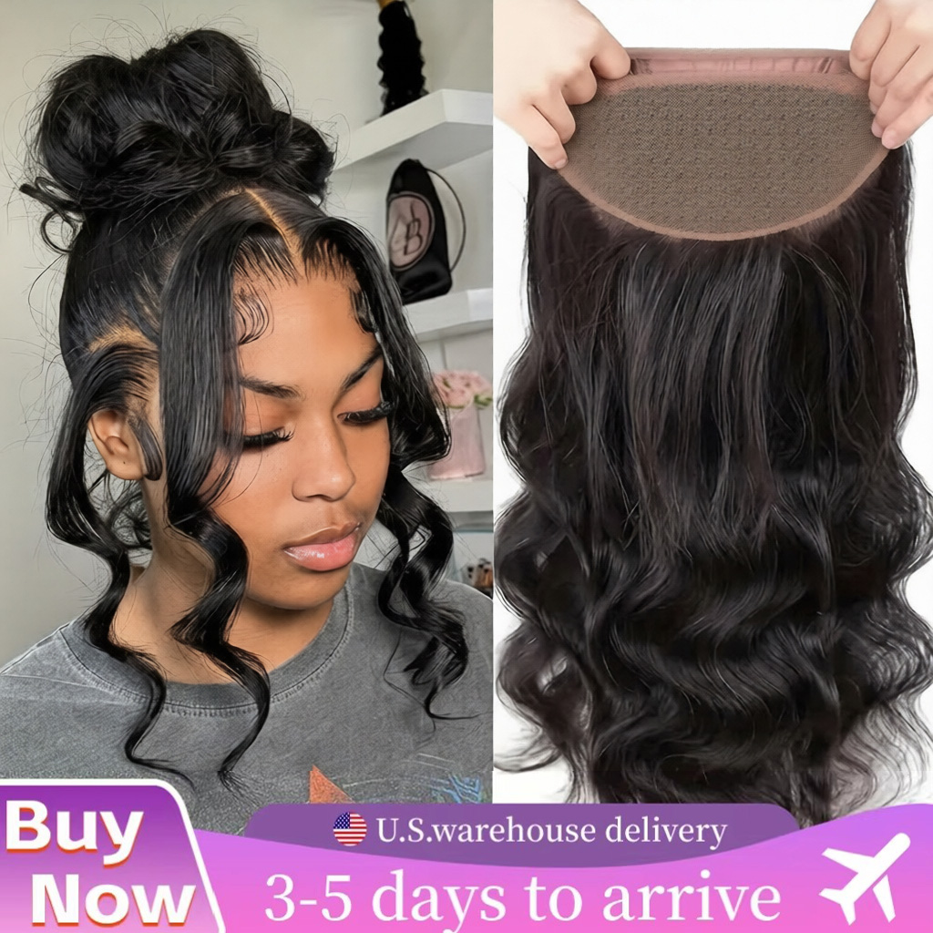 360 HD Lace Front Human Hair Body Wave Transparent Frontal Wig Pre-Plucked Full Hairline