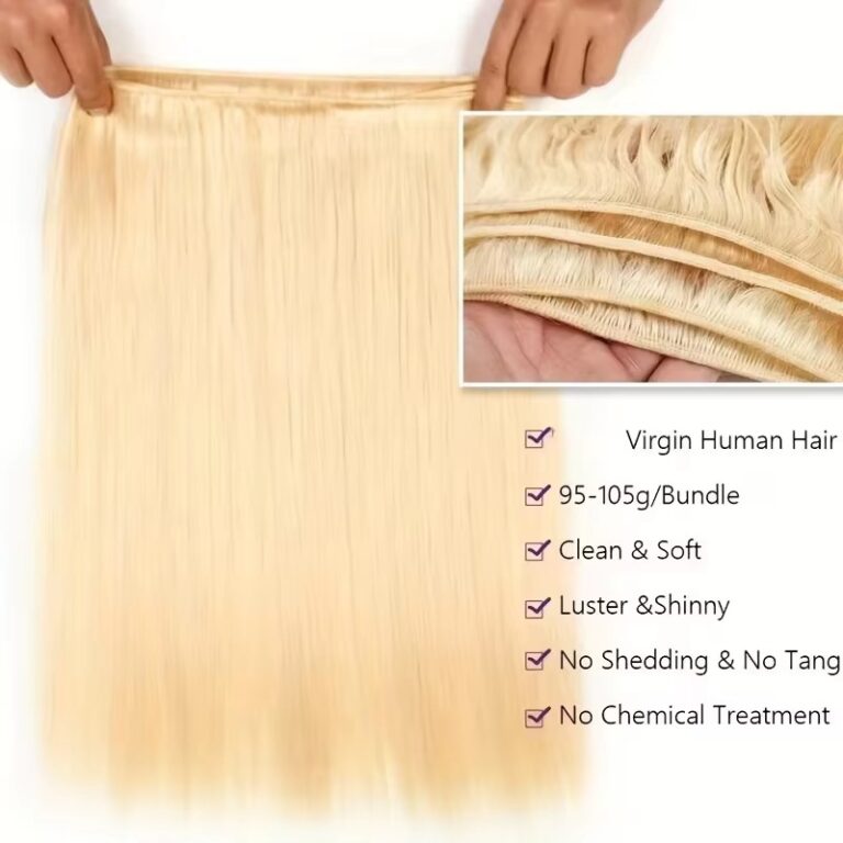 613 Blonde Straight Clip-In Human Hair Extensions