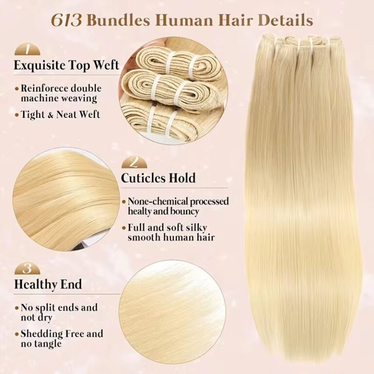 613 Blonde Straight Clip-In Human Hair Extensions