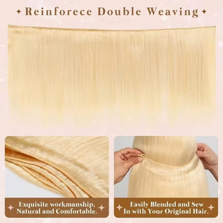 613 Blonde Straight Clip-In Human Hair Extensions