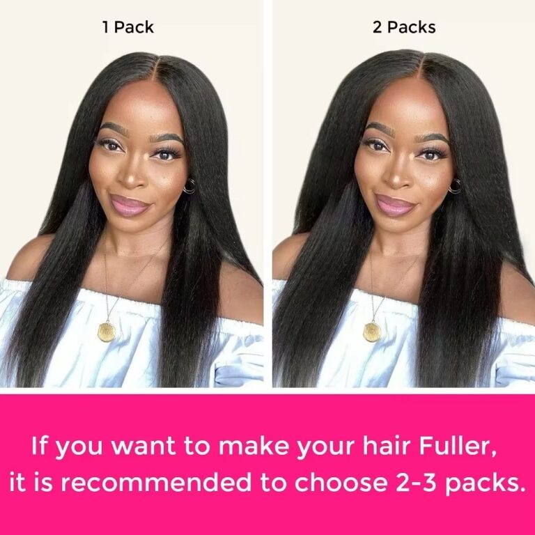 8pcs 120g Kinky Straight Clip-In Human Hair Extensions