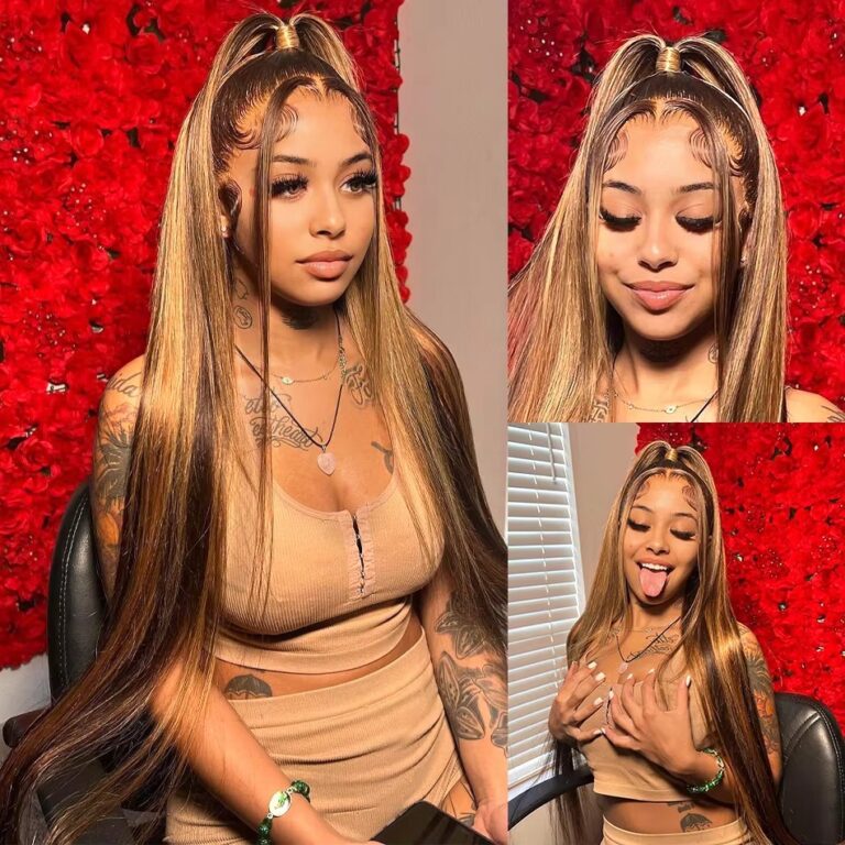 Blonde Highlighted 13x6 HD Lace Front Wig – Premium Malaysian Straight Human Hair