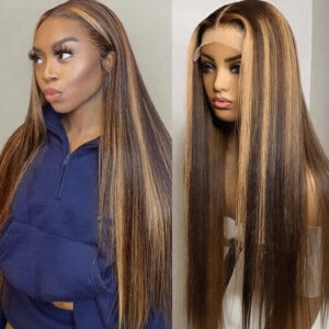 Blonde Highlighted 13x6 HD Lace Front Wig – Premium Malaysian Straight Human Hair