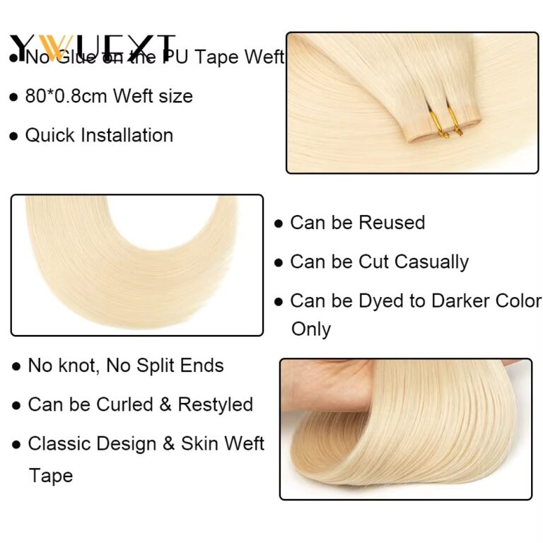Blonde Seamless Weft Tape-In Human Hair Extensions