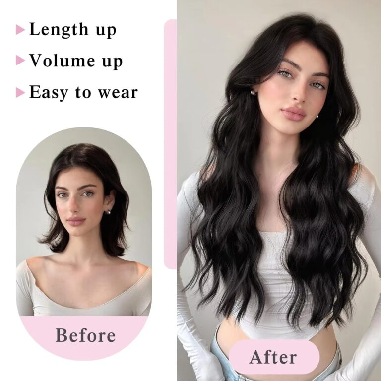 Body Wave One-Piece Clip-In Hair Extensions 100g Full Head for Women