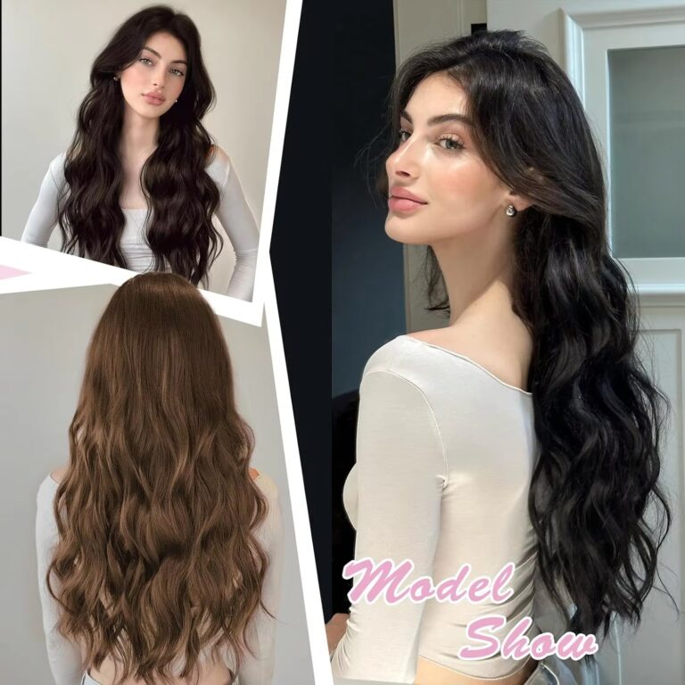Body Wave One-Piece Clip-In Hair Extensions 100g Full Head for Women