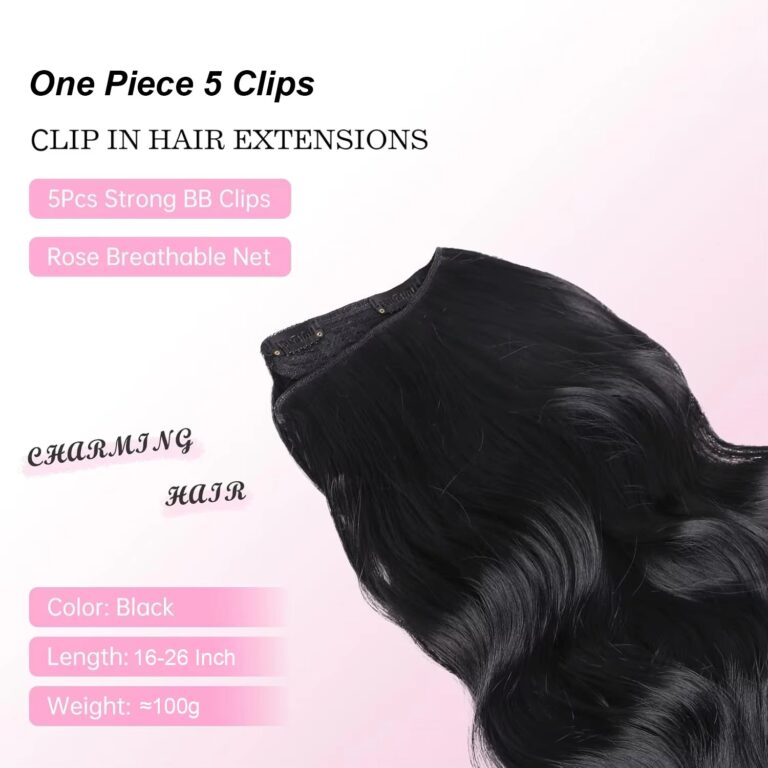 Body Wave One-Piece Clip-In Hair Extensions 100g Full Head for Women