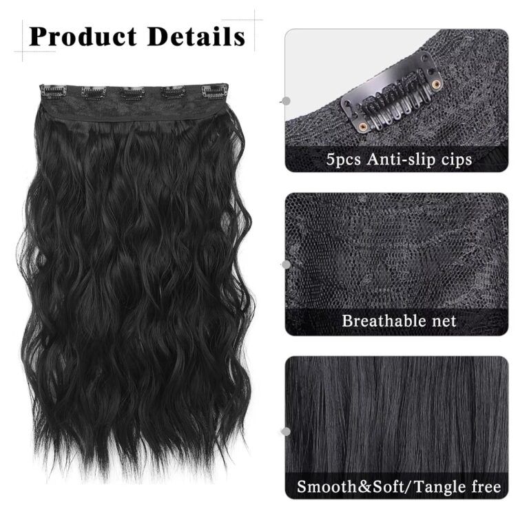 Body Wave One-Piece Clip-In Hair Extensions 100g Full Head for Women