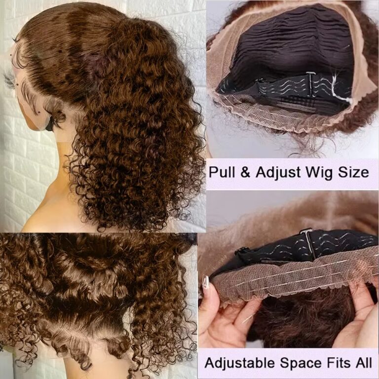 Chocolate Brown Deep Wave Lace Front Human Hair Wig – Glueless Water Wave Lace Frontal