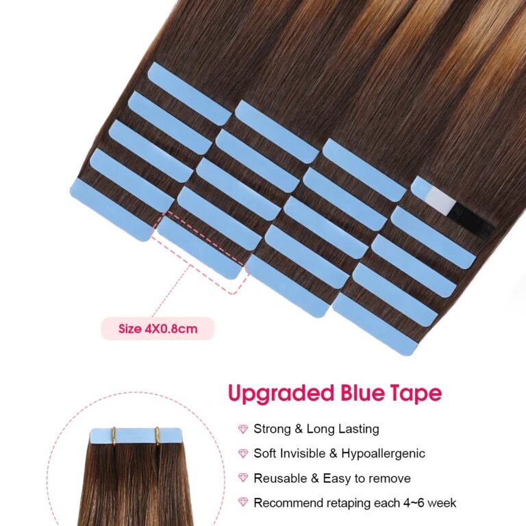 Chocolate Brown to Caramel Blonde Mini Tape-In Remy Hair Extensions