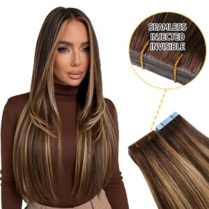 Chocolate Brown to Caramel Blonde Mini Tape-In Remy Hair Extensions