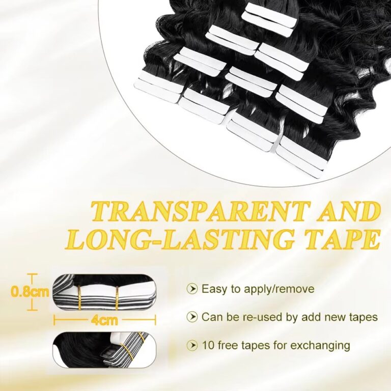 Deep Wave Tape-In Hair Extensions Salon-Quality Curly Extensions