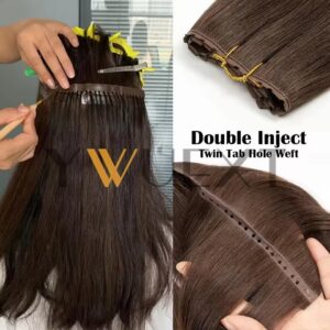 Double Injected XO Hole Weft Human Hair Extensions
