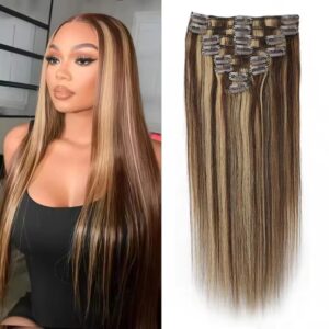 Highlight Straight Ombre P427 Human Hair Clip-In Extensions
