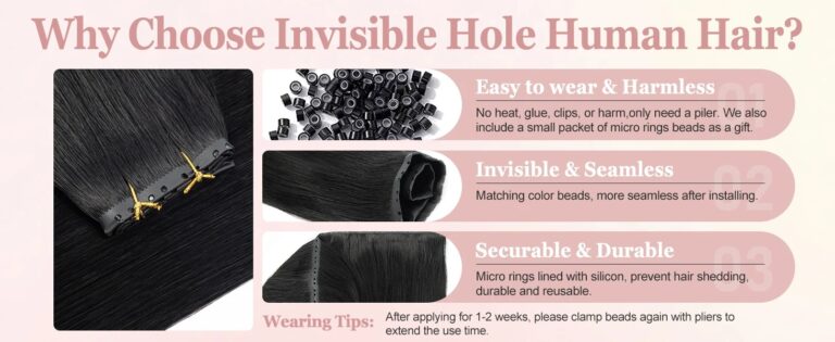 Invisible Hole Flat PU Tape Human Hair Extensions