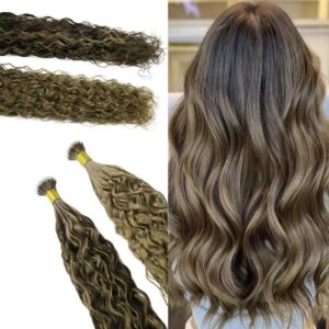Natural Wave Human Hair Extensions – 50g Nano Ring Keratin Capsule Micro Ring Fusion Hair