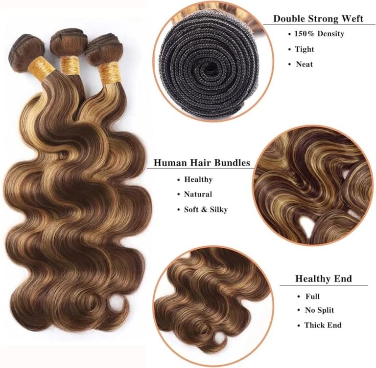 P4/27 Honey Brown Brazilian Weft Hair Extensions