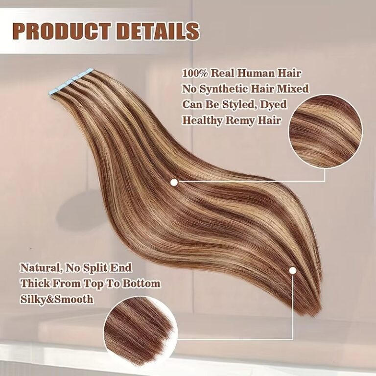 #P427 Tape-In Hair Extensions - Ombre Chocolate Brown to Caramel Blonde