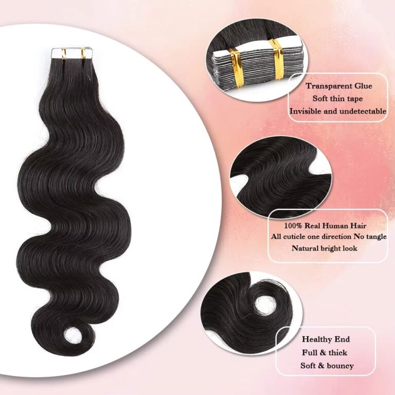 PU 20pcs Tape-In Human Hair Extensions