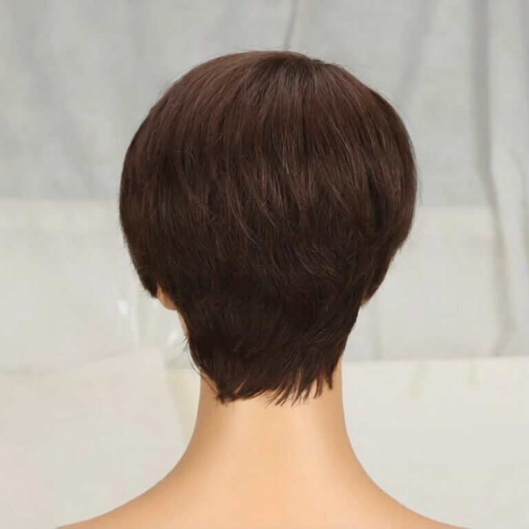 Pixie Short Straight Human Hair Wig with Bangs