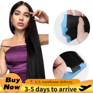 Premium Straight Tape-In Hair Extensions – Brazilian Remy Human Hair