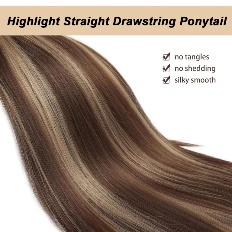 Straight Drawstring Ponytail Human Hair Extensions