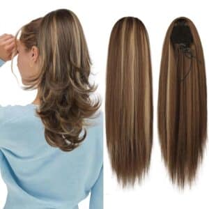 Straight Drawstring Ponytail Human Hair Extensions