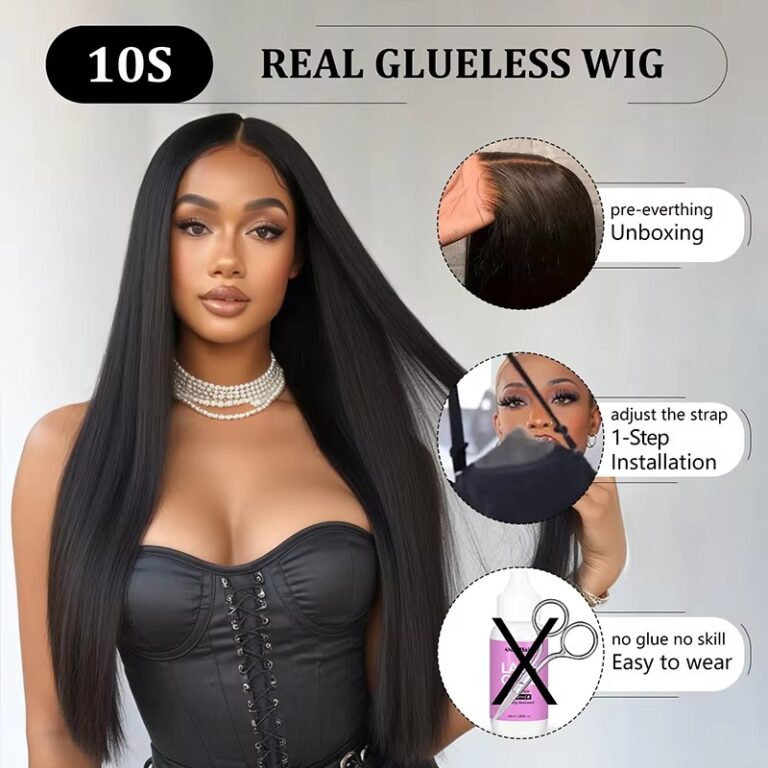 Straight Human Hair Bob Wig – Glueless 13x4 Lace Closure for Women