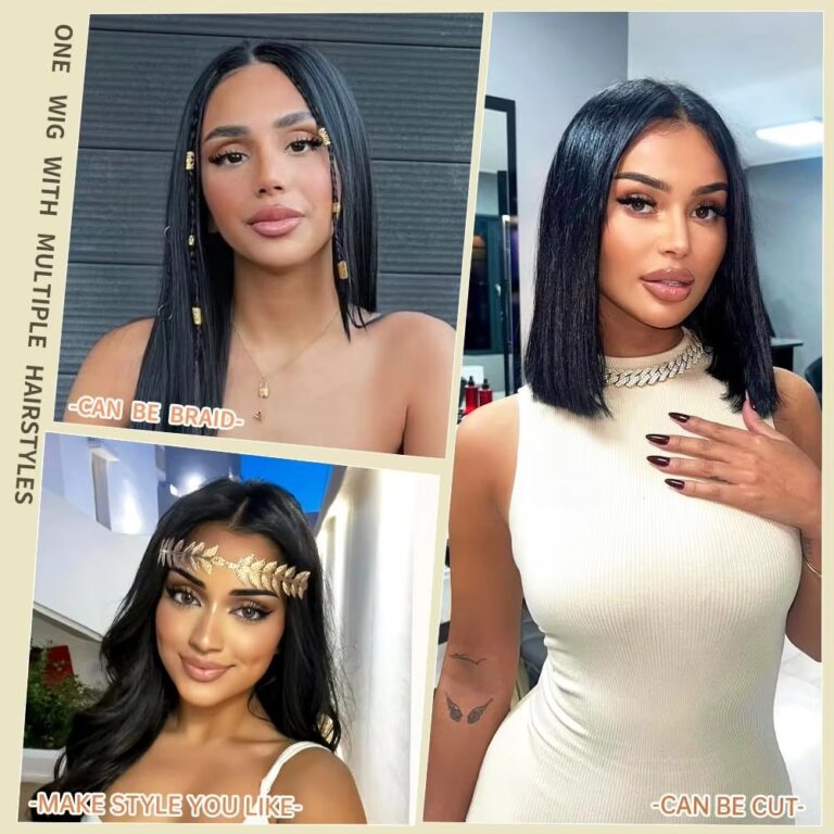 Straight Human Hair Bob Wig – Glueless 13x4 Lace Closure for Women